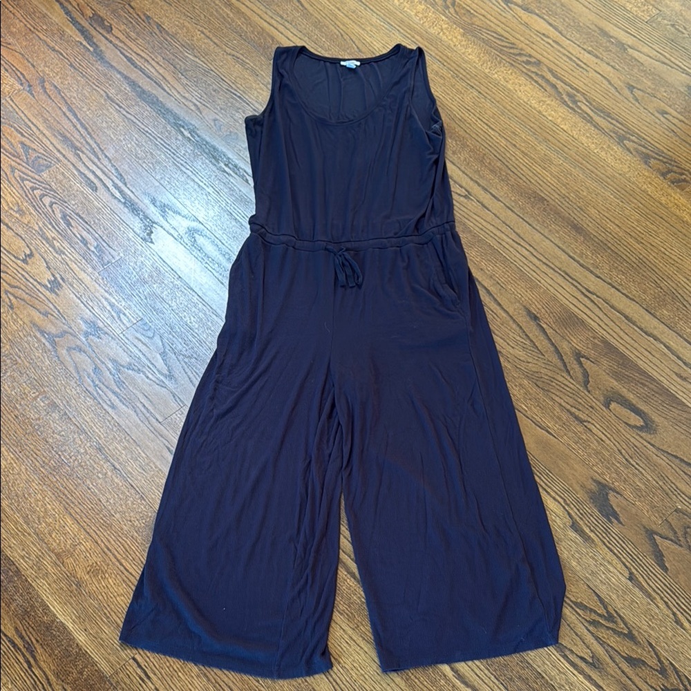 B7 Daily Ritual Women’s Large Sleeveless Navy Jumpsuit Wide Leg